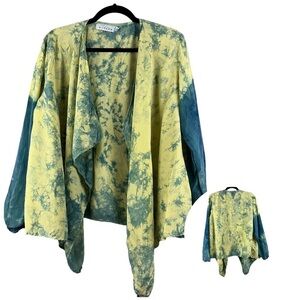 Willow Jacket Womens Medium Tie Dye Vintage Cape Art To Wear Teacher Boho Hippie